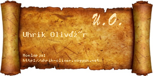 Uhrik Olivér névjegykártya